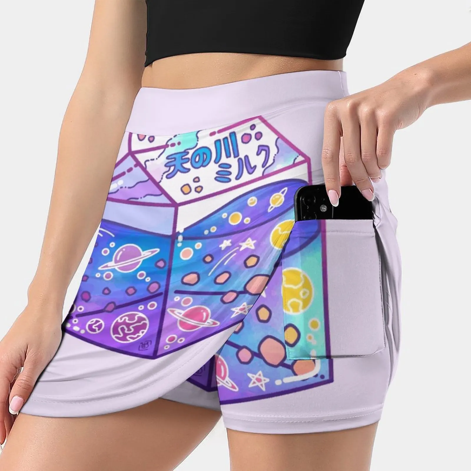 Milky Way Milk Carton Women's skirt Sport Skort Skirt With Pocket Fashion Korean Style Skirt 4Xl Skirts Space Galaxy Galaxy