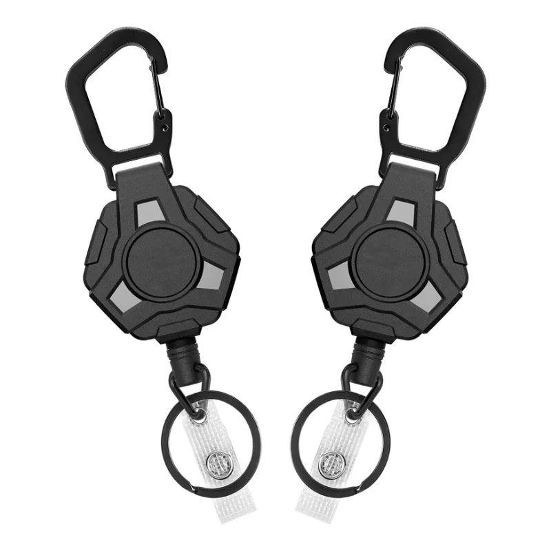 Anti-theft Metal Easy-to-pull Buckle Rope Elastic Keychain Sporty Retractable Key Ring Anti Lost Key Ring Accessories 60cm