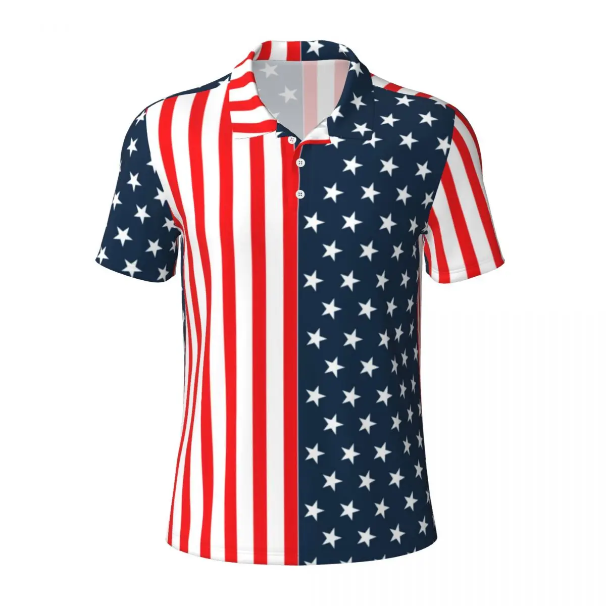 American USA Flag Print Casual T-Shirts Stars And Stripes Polo Shirts Male Shirt Daily Short Sleeve Graphic Clothes Plus Size