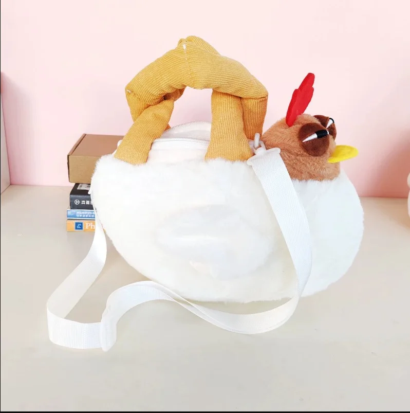 1pc25cm/9.84in الاطفال الدجاج محفظة مضحك القبيح لطيف الحيوان حقيبة كتف الإبداعية هدايا فريدة للفتيات الفتيان الجدة حقيبة كروسبودي