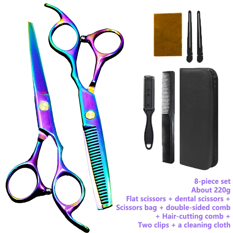 Tijeras de Peluquería Profesionales de 6.0'' Pulgadas, Tijeras de Corte y Entresacado para Peluquería, Set de Corte de Pelo para Salón, Barbería y Hogar, Acero Japonés 1001