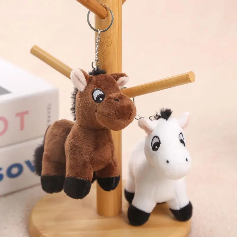 Pônei dos desenhos animados pingente de pelúcia animal cavalo brinquedo chaveiro mochila ornamentos pendurado decoração