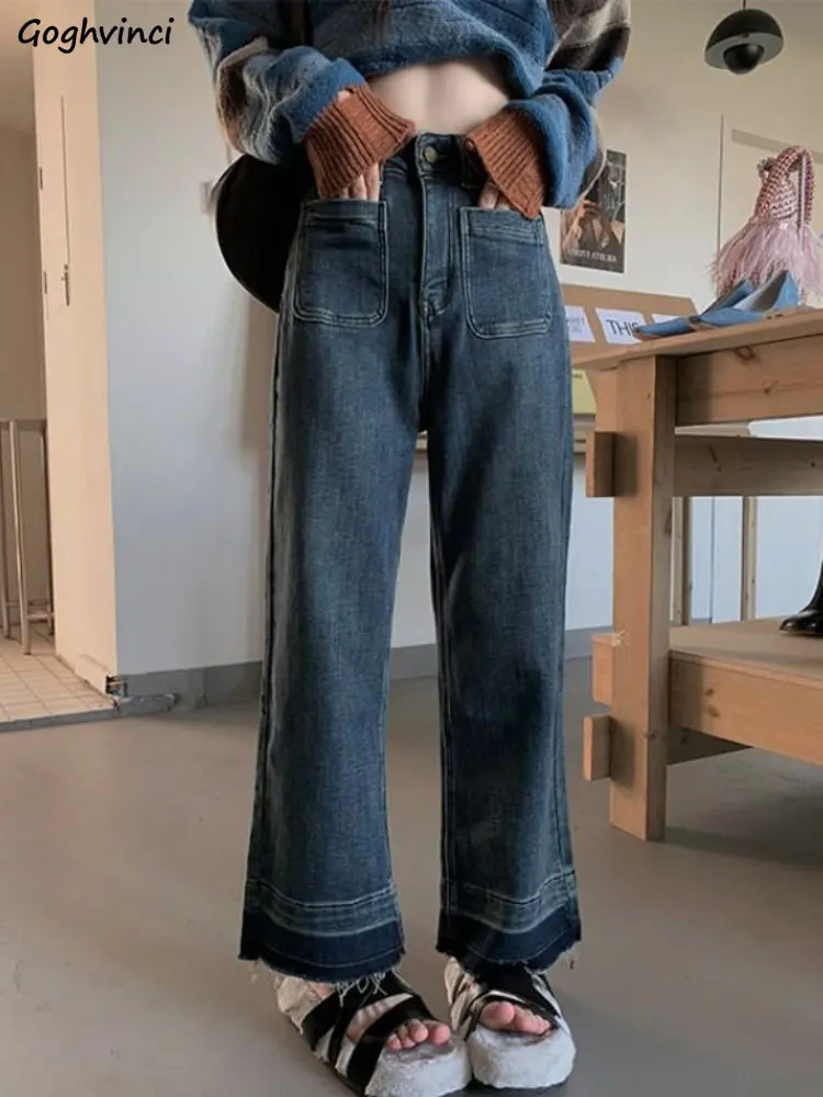 

Vintage Jeans Women Casual Wide Leg Spring New Ripped Harajuku Loose Trousers Streetwear Denim Elegant Korean Style All-match