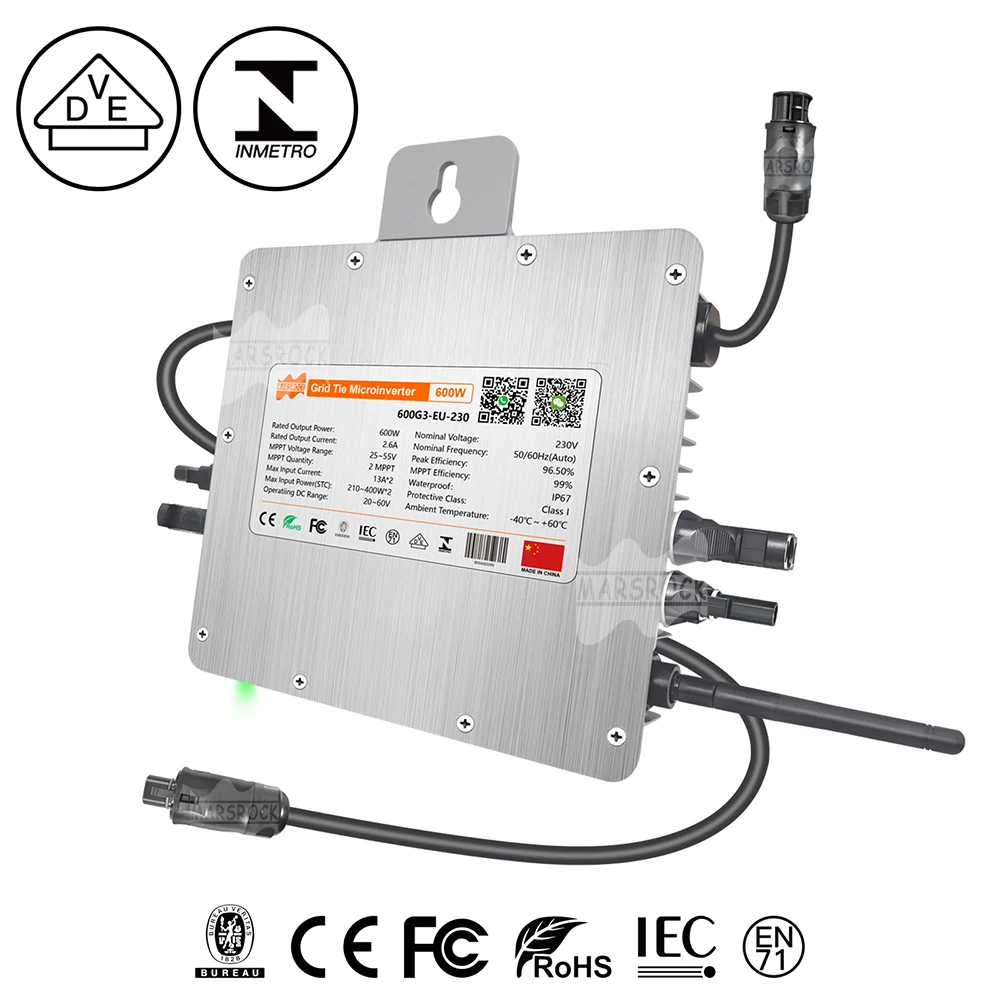 600W Deye Solar Microinverter DC22-60V to AC185-260V With Built WiFi Function IP67 Solar Grid On Inverter