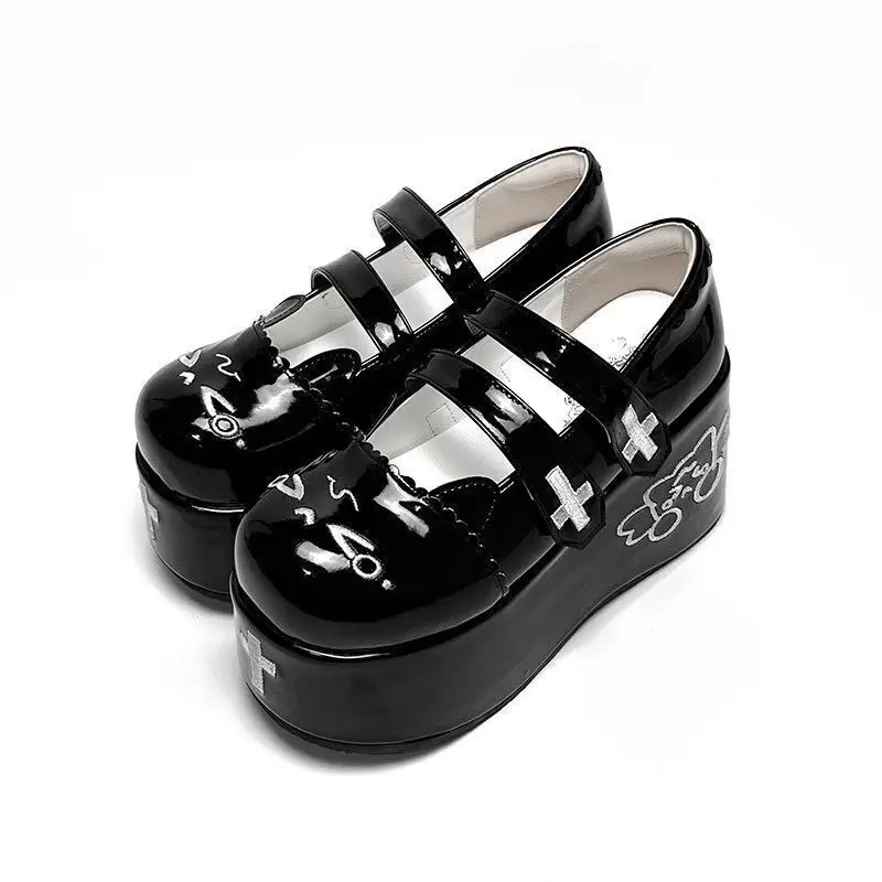 Zapatos de transferencia para estudiantes, zapatos de gato llorón, zapatos de Departamento Médico, zapatos de suela gruesa, zapatos de estilo Lolita, zapatos de plataforma, zapatos de pantalón