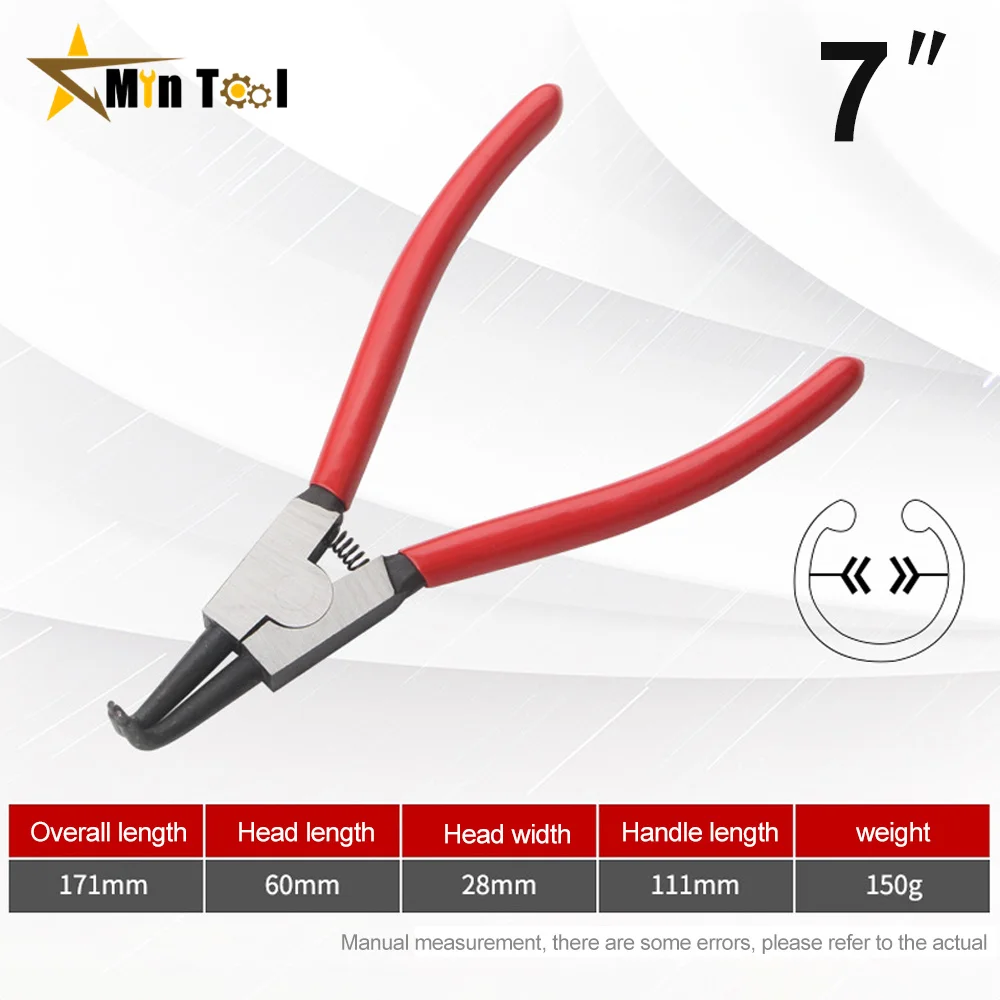 Circlip Pliers Internal External Ring Remover Installation Tool Straight/Curved Jaw Tip Precision Spring Loaded Tool Hand Tool