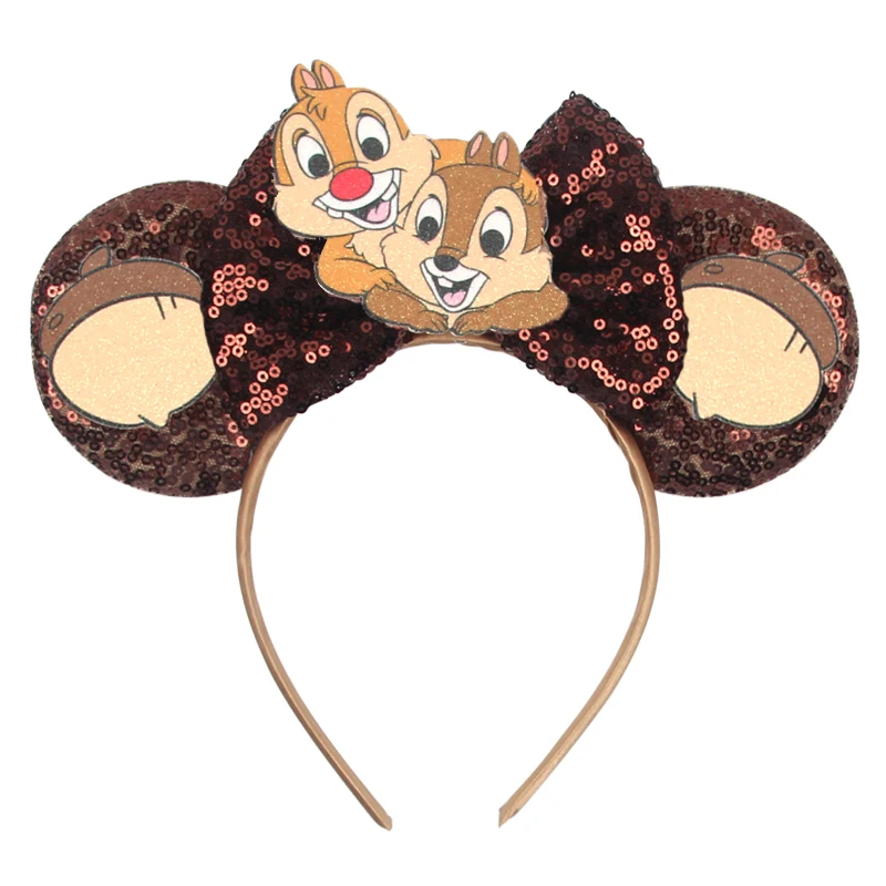 Brown Sequins Mouse Ears Headband Glitter 5