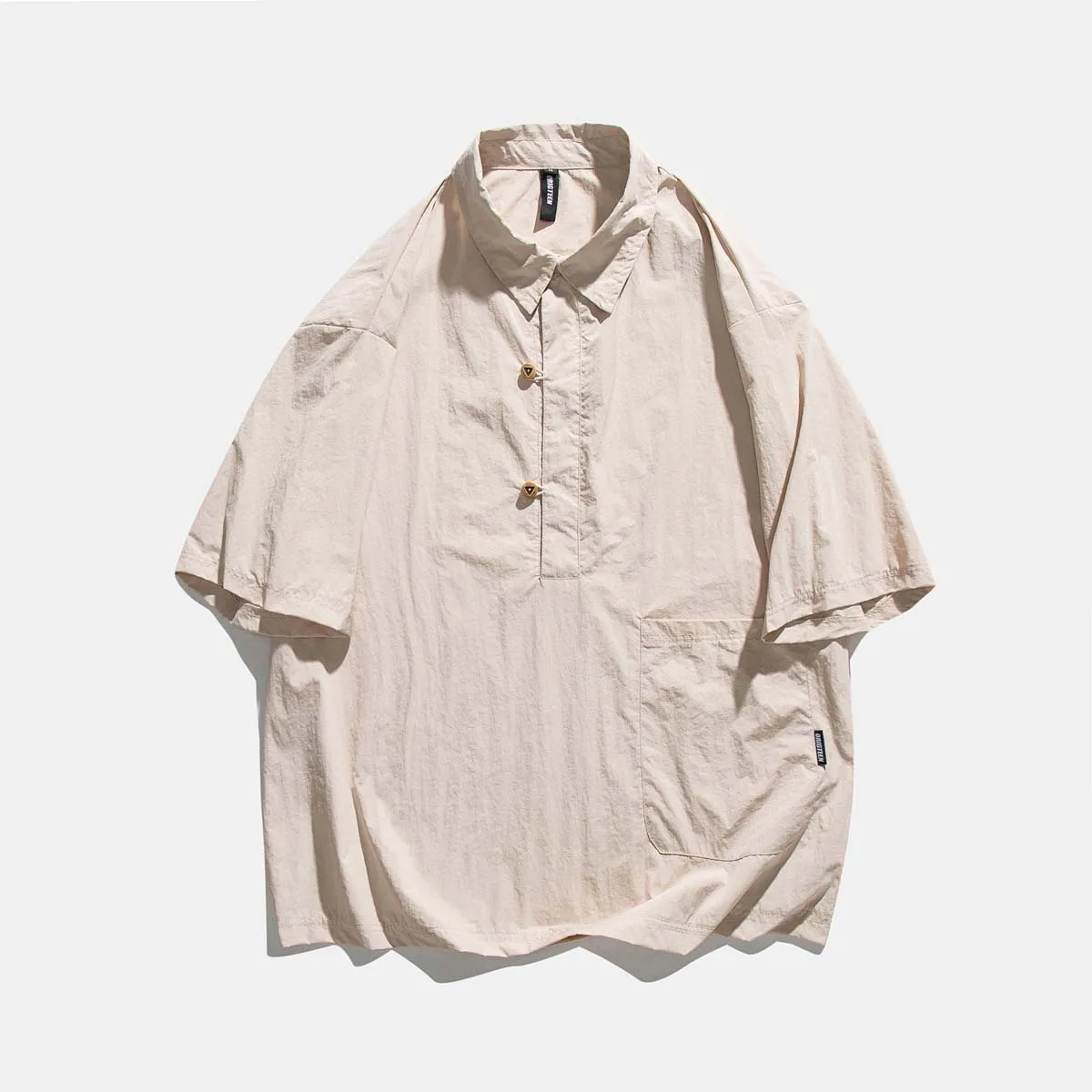 Senbo Clothing Spring and Summer New Arrivals Japanese Workwear Solid Color Lapel Fashionable All-match Short Sleeve