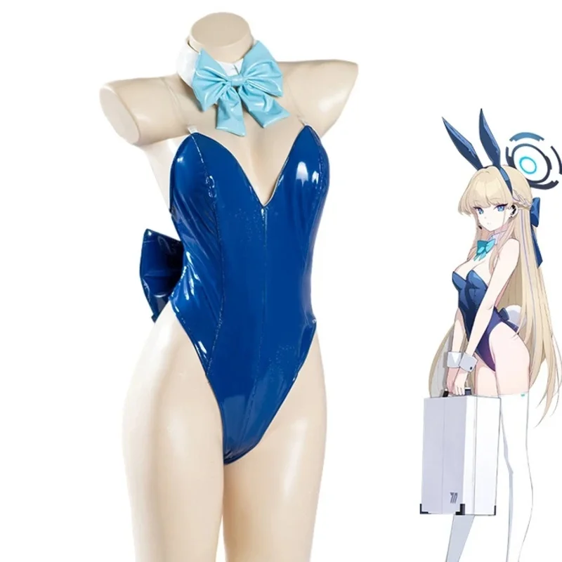 Game Blue Archive Bunny Girl Asuma Toki Cosplay Costume Halloween Role Play Disguise Lingerie Bodysuit Women Girls Blue Suits