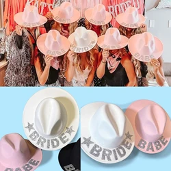 Bride Cowboy Hat Mrs Cowgirl Hat For Bridal Party Bride Fedora Bachelorette Party Hats Cowgirl Hat Bridal Party Props