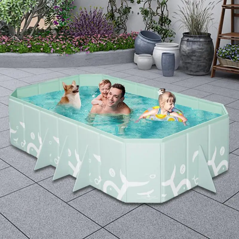 Foldable Non-Inflatable Swimming Pool Wear-resistant Swimming Pool Ground Pool Portable Folding Pool Outdoor Pool Foldable Hard