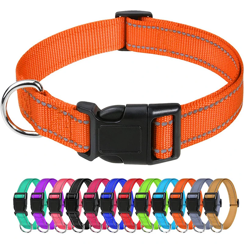 Reflective Nylon Dog Collar For Small Medium And Large Dogs_voghion.com