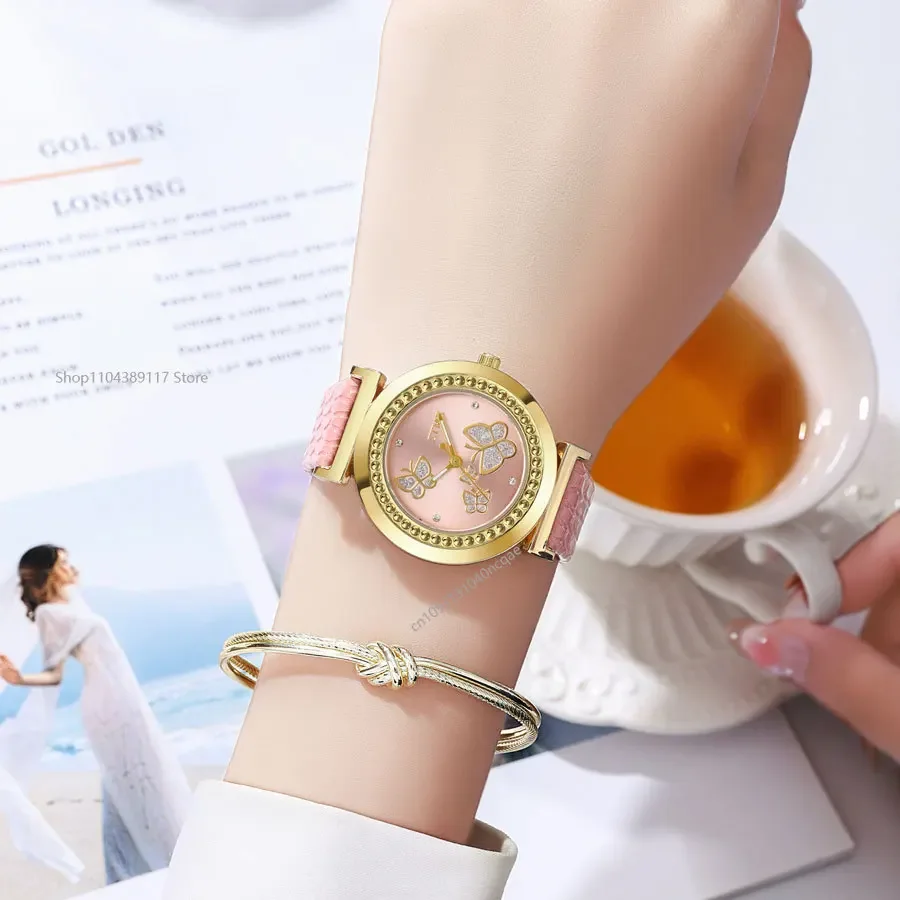 Quartz Watches for Women Luxury Brand Ladies Round Clock Pu Women's Watch Gift Relojes De Mujer Relogio Feminino