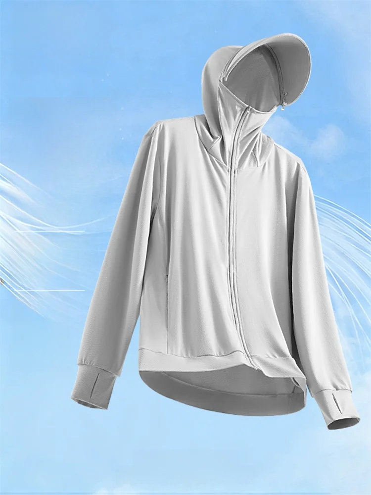 アイスシルクメンズ夏の新スタイルアウトドア釣り日焼け防止服通気性涼感長袖ポリエステル繊維