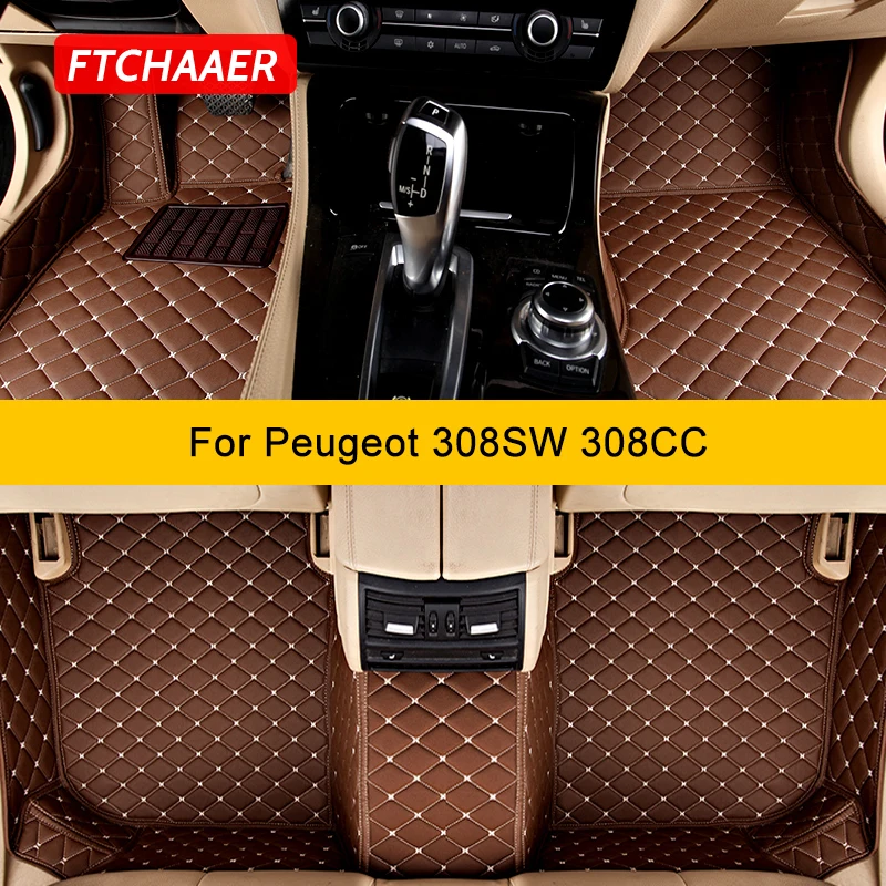 FTCHAAER Custom Car Floor Mats For Peugeot 308SW 308CC Auto Carpets Foot Coche Accessorie