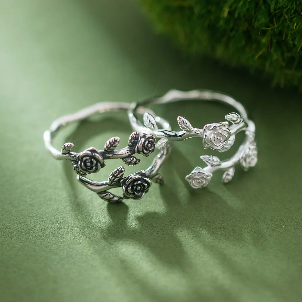 

925 Sterling Silver Roses Branch ​Adjustable Rings For Women Engagement Wedding Female Luxury Jewelry Accessories Jewellery