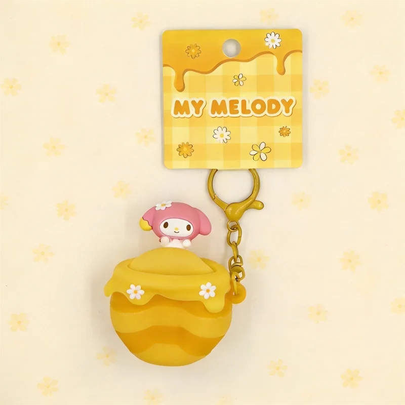 Officieel gelicenseerde HOLLY BOX knijphanger, Kuromi & My Melody stressverlichtende schattige figuursleutelhanger, tasbedel