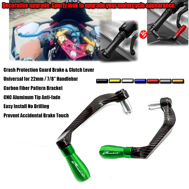Motorcycle Carbon Fiber Pattern Lever Guard For GSF250 GSF400 GSF600 GSF650 GSF1200 GSF1250 1989-2015 Brake Clutch Handguard 22m