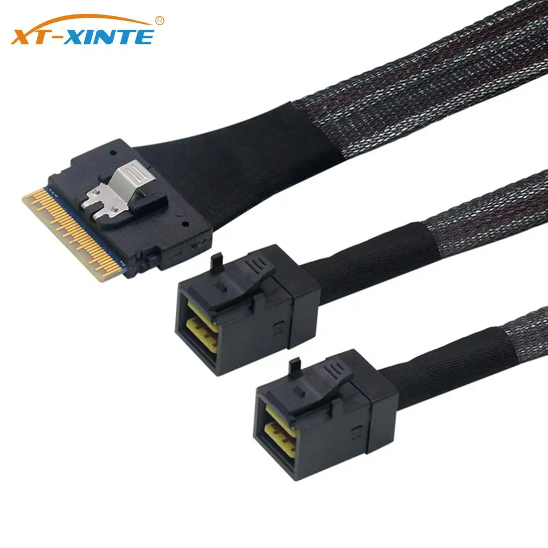 

Mini SAS Slim SAS 4.0 SFF-8654 8i 74PIN to Slim SAS 4.0 SFF-8643 Dual HD 36PIN 600Mbps Server Data Cable For Servers Switches