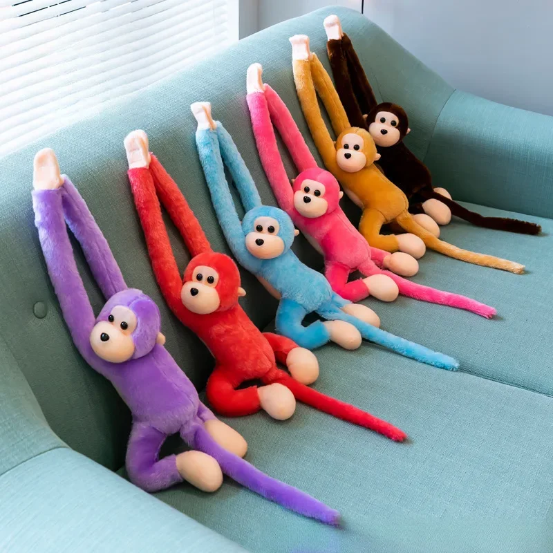 1pc 60cm Long-Armed Monkey Plush Toy for Kids Stuffed Gibbon Cuddle Room Hanging-Decors Soothe Girl Gift Hanging Toys