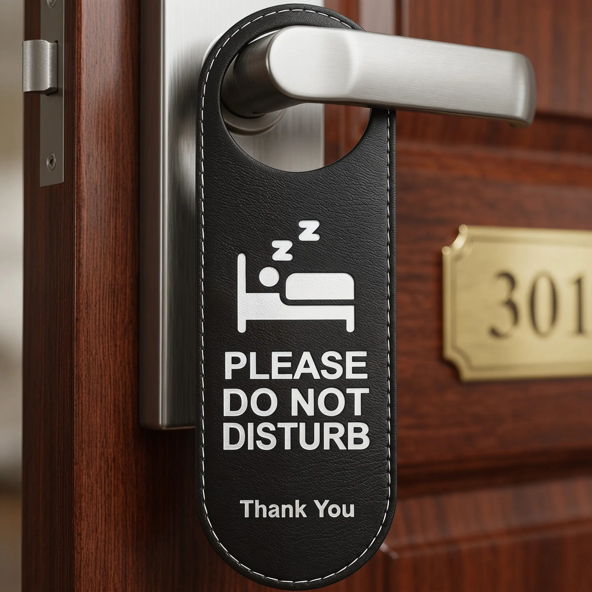 4Pcs Reversible Hotel Door Sign Do Not Disturb Make Up Room Door Hanger Sign Material Clear Visible Easy Hang for Hotels