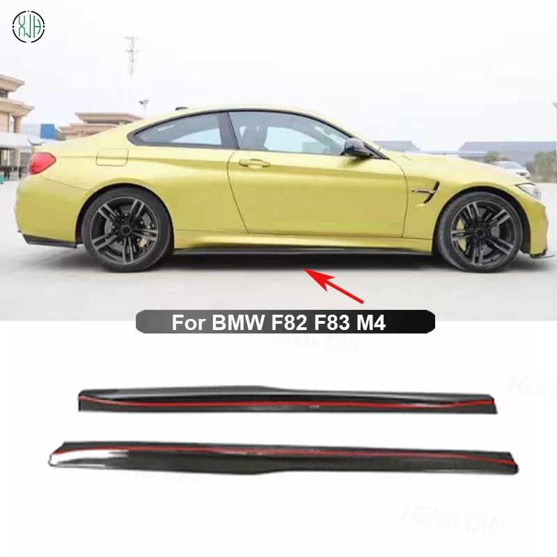 Carbon Fiber For BMW F80 M3 F82 F83 M4 Coupe Convertible 2014 - 2018 Car Side Skirts Splitters Flaps Apron Parts Car Accessories