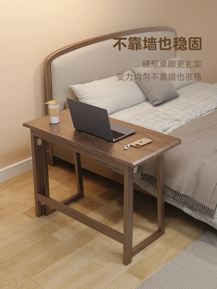 Folding desk, student household desk, bedroom, simple small unit study desk, bedside writing desk, solid wood computer desk