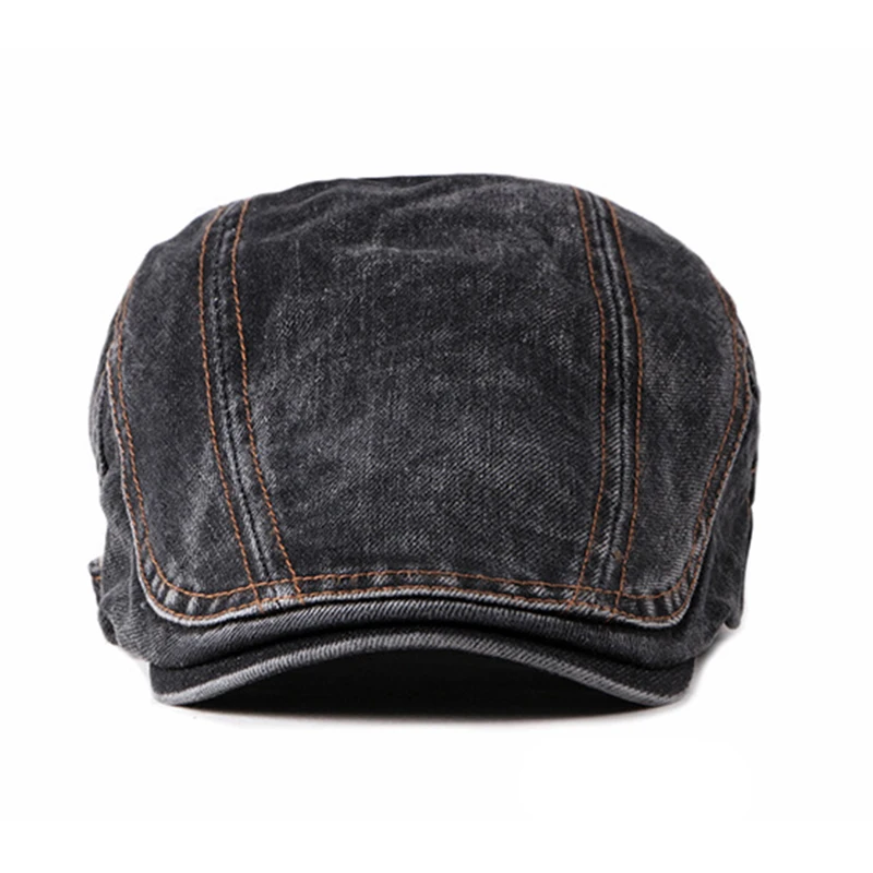 Vintage Unisex Spring Summer Denim Newsboy Caps Men Cotton Flat Ivy Irish Cap Women Jeans Painter Beret Hats