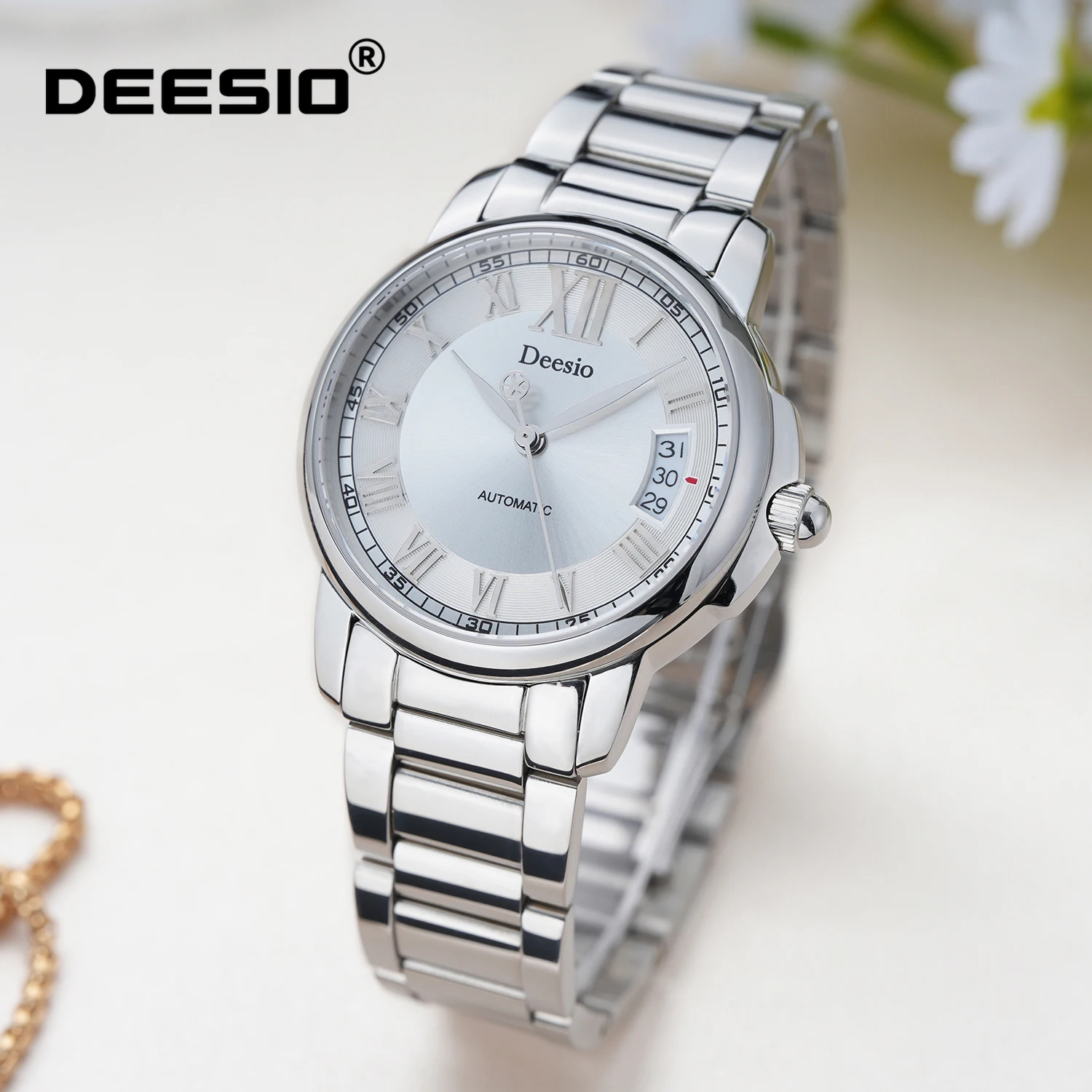 deesio-women's-mechanical-watch-50m-waterproof-date-display-stainless-steel-strap-fashion-casual-gift-for-birthday-anniversary