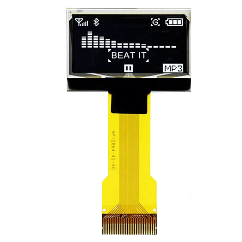 0.96 Inch OLED 128X64 Fingerprint lock Long Cable Line SSD1306 Driver SPI Serial IIC I2C 30P Plug-In Port For DIY 3C Device