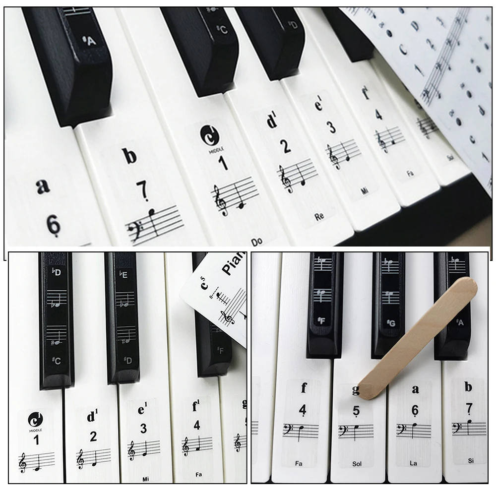 

Piano Keyboard Stickers 61 Keys Removable Adhesive Notes Compatible 88 76 54 Keys Easy to Install Transparent Thin for Adults