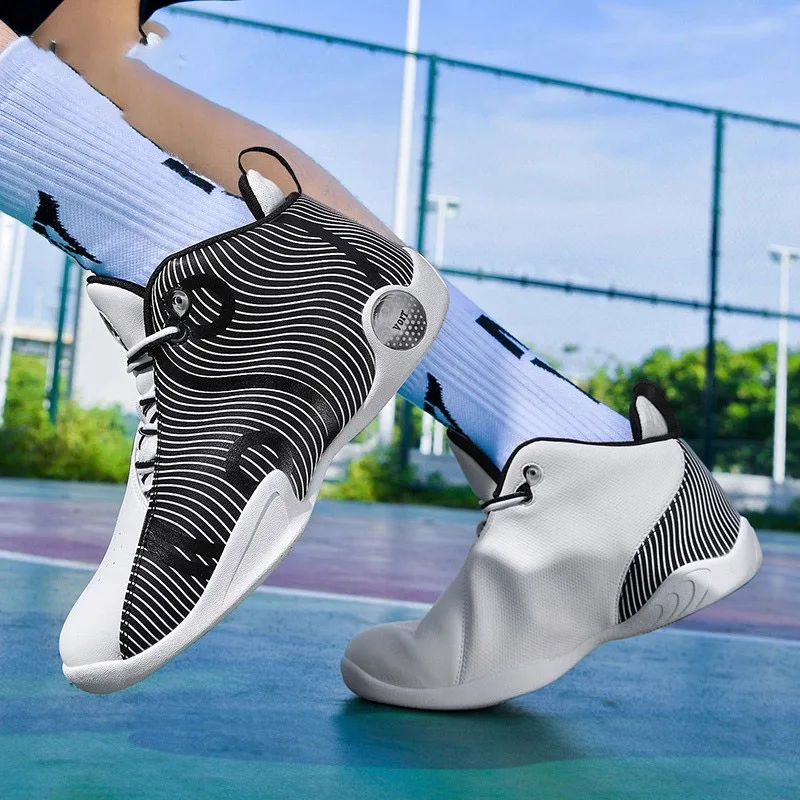 

New Fall/Winter Men's Basketball Shoes Durable Youth Athletic Shoes Leather Slip-Resistant Men's Basketball Sneakers