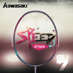 Kawasaki SU7 raquette badminton Full Carbon 4U Professional Badminton Racket -Fast & Flexible High-Speed Racquet for Competition