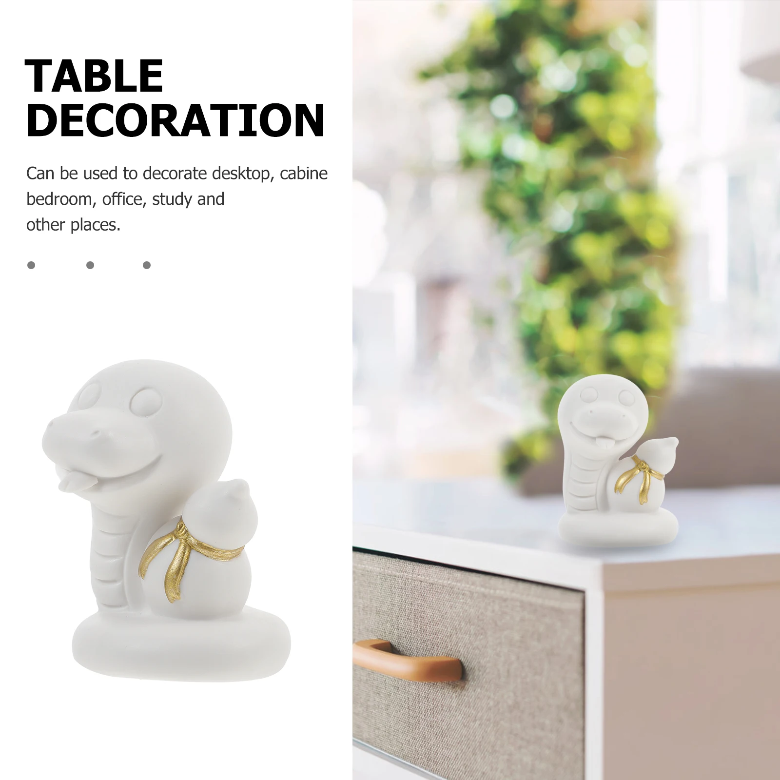 

Year of The Snake Zodiac Ornaments Ceramic Figure Animal Decor Statue Sculpture Chinese New Figurine Indoor Desktop Statues