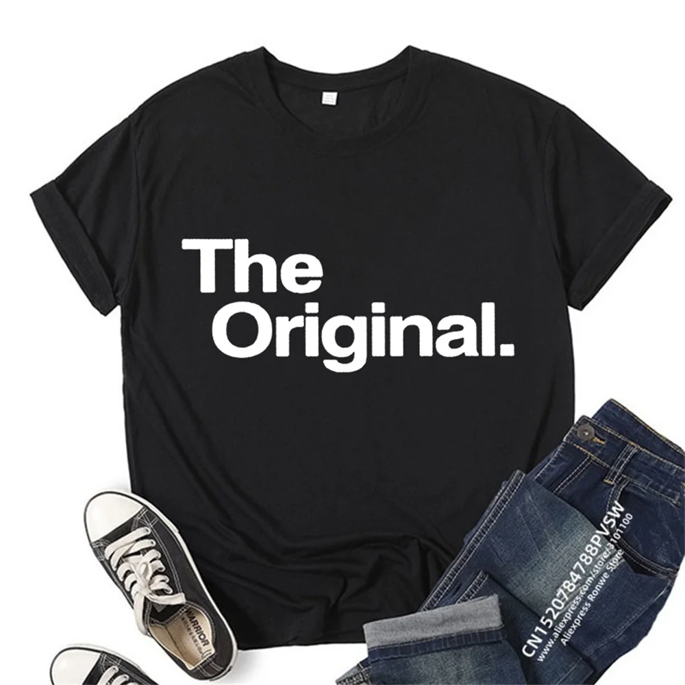 Stylish Family Matching T-shirts, Parents&Kids Casual The Original And The Remix Print Short Sleeve Breathable Family Shirts