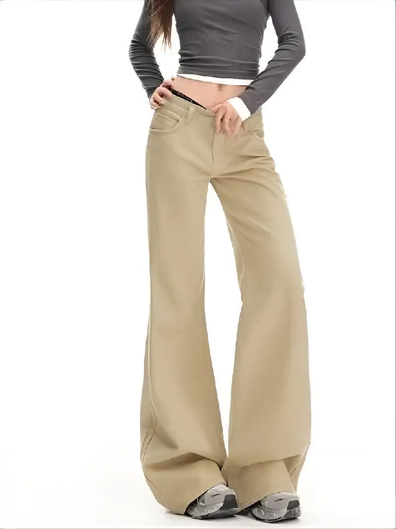 Pantaloni a gamba larga Donna alta Donna in pile invernale a tutta lunghezza Accogliente salotto Spazzolato Foderato delicato Pantaloni Softshell in peluche Highstreet