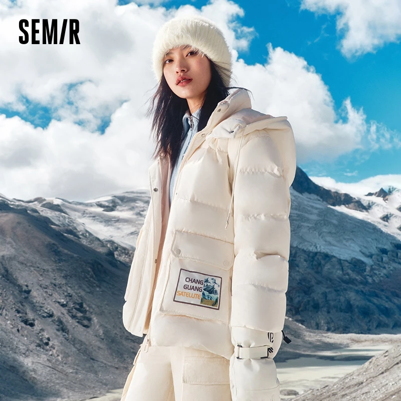 Semir Down Jacket Women Three-Defense 2024 New Arrival Winter Texture Thick Coat Women