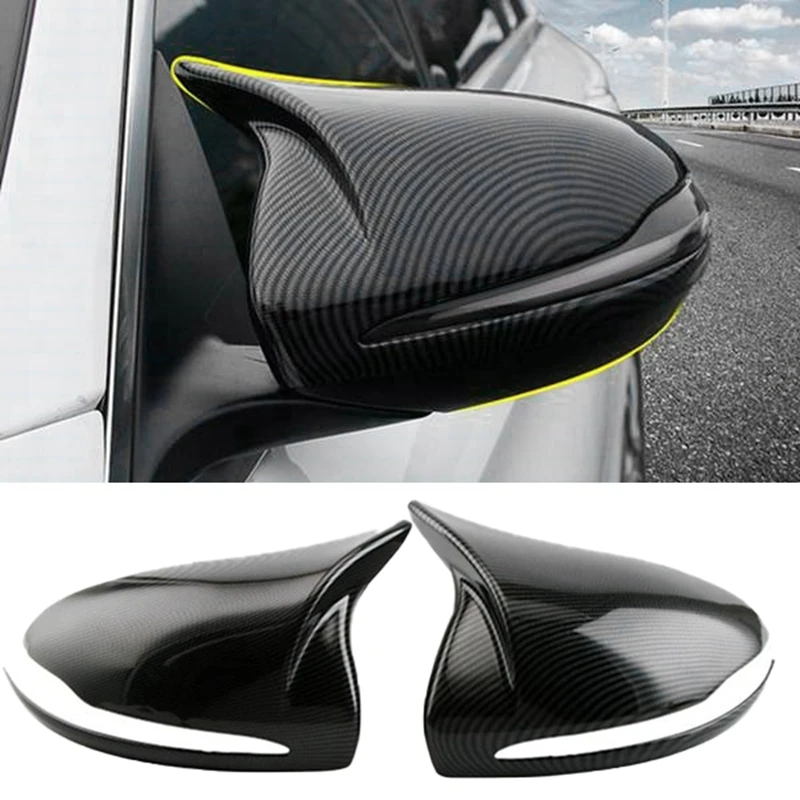 

For Mercedes Benz B C E S GLB GLC Class W205 W213 W253 Carbon Fiber ABS Horned Style Side Rear View Mirror Cover Trim