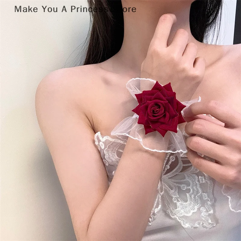 Nagelfoto Handschoen Mooie Zachte Nep Manchetten Decoratieve Kant Flare Manchetten Mode Sexy Nail Art Accessoires Fotografie Props