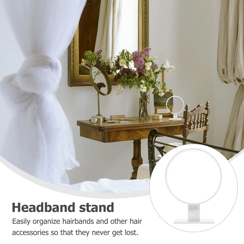 

2 шт., подставка для повязки на голову, круглая акриловая стойка, держатель для ленты для волос, органайзер для женщин, аксессуары для комнаты, хранение в спальне