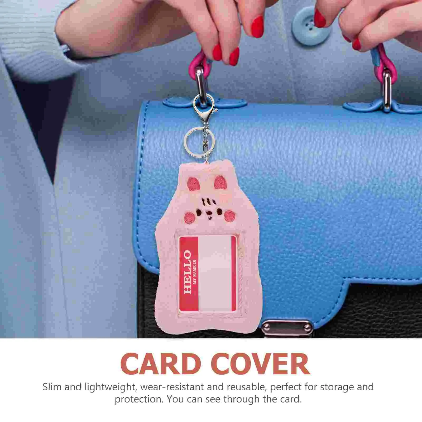 Plush Card Holder Decorative Sleeve Keychain Cartoon Office Badge Aluminum Alloy Cards Cover