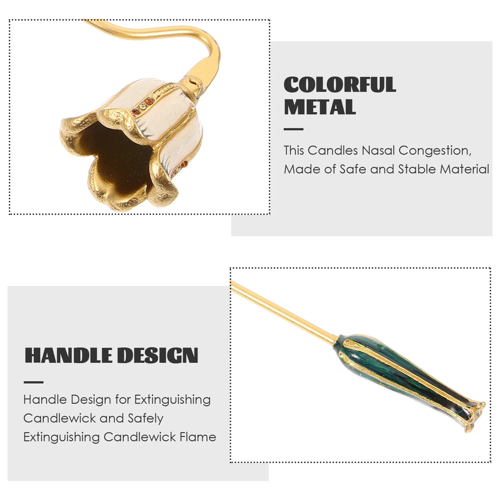 

Snuffer Metal Wick Extinguisher Long Handle Safe Flame Extinguishing Tool for Scented Big Small Candles