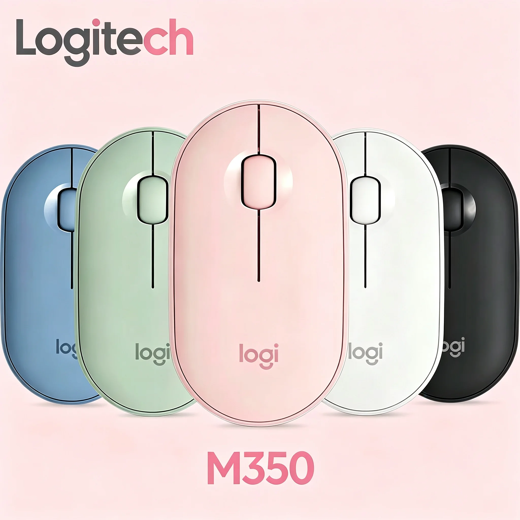 Logitech M350 Pebble Wireless Silent Mouse Slim Ergonomic Design Mice For Laptop Mac Desktop PC