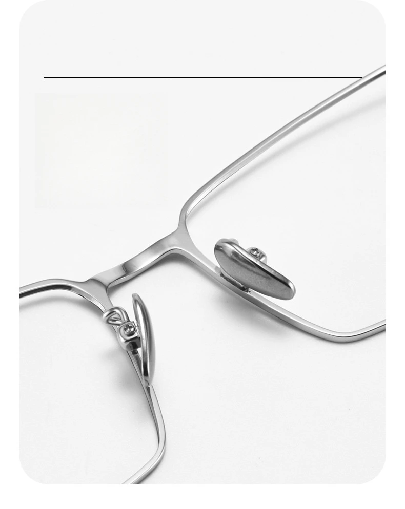 YIMARUILI Ultraleichte Business-Brille im Schlichten Luxus-Design, Retro-Quadratische Reintitan-Brillenfassung für Korrekturgläser, Herren – Detail 6