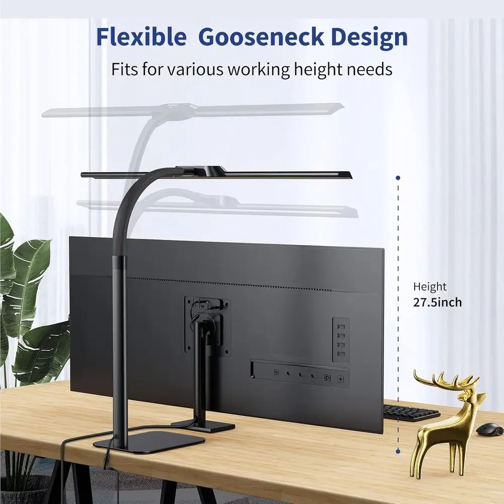 24W Architect Desk Lamp with Wide Base, 1800LM Brightness, 5 Modes for Home Office and Studio Work