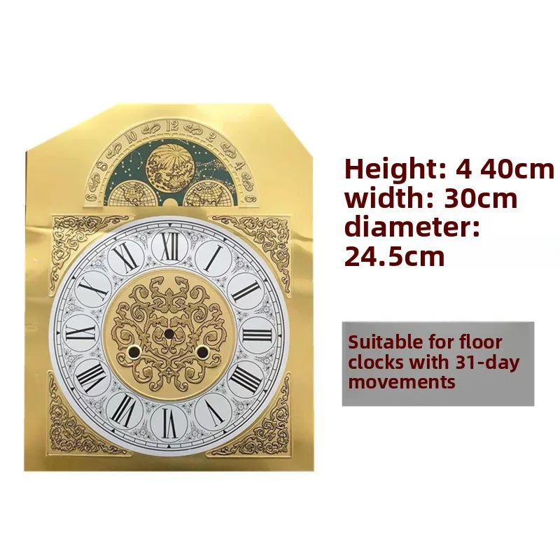 Vintage Polaris 35 Mechanical Clock Aluminum 31-Day Movement Rectangle Round Clock Face Winding Clock Dial Dial Accessories
