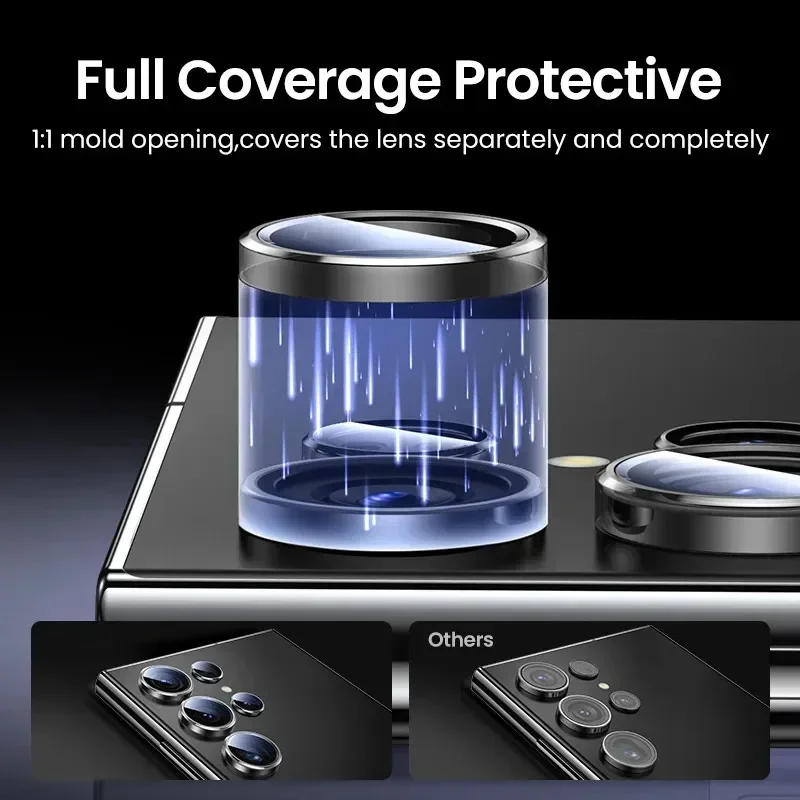 Camera Lens Protector Glass For Samsung Galaxy S23 S22 S24 Ultra Metal Lens Ring Glass For Samsung S23 S24 Plus Back Camera Film