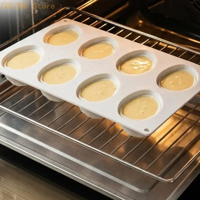 8 Cavity Almond Shell Silicone Pan for Baking Classes Parties and Kitchens D0LD