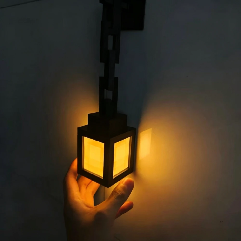 Pixel Lantern Night Light - 16 Color Changing LED Mood Light with Remote Control, Desk & Wall Mountable for Bedroom Decor Gift