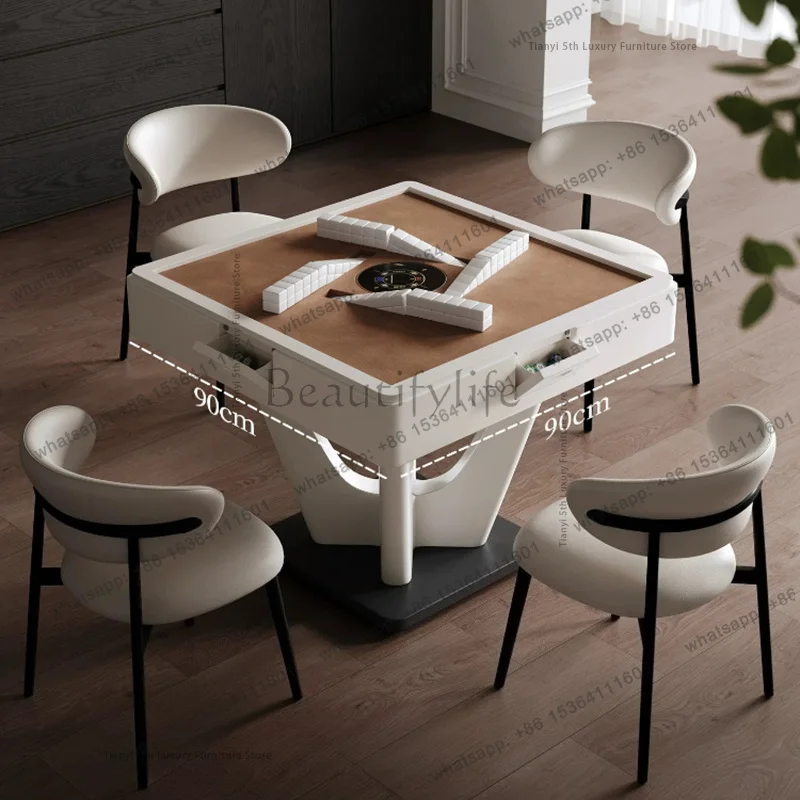 Italian Minimalist Mahjong Table Modern Slate Island Counter Integrated Dining Table Mahjong Machine Home Furniture Muebles FYMT